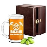 Maverton Bierkrug mit Gravur personalisiert - klassisches Bierglas 640 ml - Bierseidel für Männer - Bierhumpen für Biertrinker - Maßkrug zum Geburtstag - zu Weihnachten - Feuerwehrmann