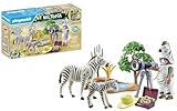 PLAYMOBIL Wiltopia 71295 Unterwegs mit der Tierfotografin, mit dem Fotoapparat auf unvergesslicher Reise durch die Wildnis, Erfroschung der Zebras, Spielzeug für Kinder ab 4 Jahren