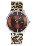 Crystal Blue Damen Armbanduhr braun schwarz Edelstahl Milanaise Mesh Armband wasserdicht Animal Print Leo 2429