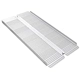Rollstuhlrampe – Aluminiumschiene mit Rand – Kofferrampe – mobil – klappbar – faltbar – Auffahrhilfe für Roller, Rollatoren – Schwellenrampe – bis 272 kg – 152,4 x 70,1 x 4,5 cm (MR607M-5)