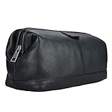 STILORD große Kulturtasche für Männer aus Leder schwarz - Herren Kulturbeutel - Leder Toilettentasche - Vintage Waschtasche für Reisen 'Laurin'
