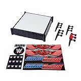 Mattel WWE Superstar-Ring mit Etiketten für Hauptkampf und RAW, Matte mit Sprungfedern und Ring mit elastischen Pro-Tension-Ringseilen, JDJ20, [Mehrfarbig]