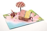 3D-Pop-Up-Karte für alle Anlässe, handgefertigte Karte, Urlaubsgutschein, Geburtstagskarte, Grußkarte, Strand, gute Reise, Urlaub, Ruhestand, Muttertag, Vatertag