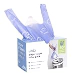Ubbi Disposable Nappy Sacks, Lavender Scented, Easy-To-Tie Tabs, Baby Nappy Disposal, 400 Count