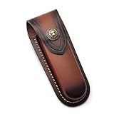 Yoaeyok 1 Stück Leder Messerscheide Messertasche Leder Messer Gürteltasche Taschenmesserscheide Taschenmesser Tasche Messer Lederetui In Braun Klappmesser Schutzhülle für Jagd Camping