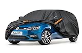 Kayme Autoplane Wasserdicht Atmungsaktiv für Volkswagen Polo (1981-2025), 7 Schichten Vollgarage Autoabdeckung für Regen Sonne Staub Schutz Verkratzt, Autoabdeckung mit Reflektierenden Streifen.