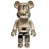 HZIH Bearbricks 1000% Gewalttätiger Bär Bausteine Bär Silberfigur Modell Sammlerstück Spielzeug Handgemachtes Geschenk Modeschmuck Skulptur 70CM (27.5In) A