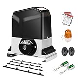 TOPENS RK1200T Schiebetorantrieb Torantrieb Schiebetor automatischer Toröffner mit 2 Fernbedienungen max. Torgewicht 1500kg und Torlänge 12m, mit 4m Zahnstange für Hoftor