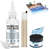 Miioto Modellierfarbe, Wassereffekte Still Water, Stillwassereffekt, Realistisches Wasser, Geeignet für Viele Hobbyanwendungen zu Hause und Studio (50 ml + 50 ml)