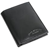 Geldbörse Portemonnaie Geldbeutel echt Leder schwarz Hochformat Neu