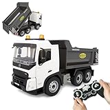 JAMARA Muldenkipper Volvo FMX Meiller 1:20 2,4GHz - Offiziell lizenziert, Rückfahrwarnsound, profilierte Gummireifen, LED Licht, Kippmulde hoch/runter, Baufahrzeug
