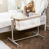SANEWE Beistellbett Babybett - Stubenwagen Baby Bett mit Rollen Federwiege für Babys - Reisebett Set - Ausziehbares Kinderbett - Sicherer Schlafplatz für Kleinkinder