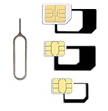 Nano SIM und Micro SIM Karten Adapter Set für Smartphone, Handy und Tablet: 4 in 1 Komplett Set, Mini Set mit Klicksicherung, 100% passgenau, Nano zu Micro, Nano zu Standard, Mikro zu Standard