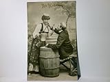 Alt Heidelberg. Studentika. Ansichtskarte / Postkarte s/w, gel. 1908. Student und Studentin schäkern miteinander an Bierfass, sie zwei Krüge in der Hand. Nr 1202 / 5.