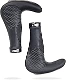 AARON Horn - Lenker Griffe mit Gel Dämpfung - ergonomische Lenkerhörner aus rutschfestem Gummi - Fahrradgriffe für E-Bike, Trekkingrad, Mountainbike, Tourenrad in schwarz