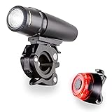 LOOUMA Fahrrad Beleuchtungsset LED - StVZO zugelassen - Frontlicht & Rücklicht Fahrrad Beleuchtung IPX5 Wasserdicht - USB Wiederaufladbares Fahrrad Licht - OSRAM LED-Licht mit Lithium Akku