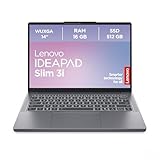 Lenovo IdeaPad Slim 3i Laptop | 14" WUXGA Display | Intel Core i5 13420H | 16GB RAM | 512GB SSD | Intel UHD Grafik |Windows 11 | QWERTZ | Luna Grau | 3 Monate Premium Care
