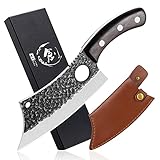 Freelander Kochmesser Küchenmesser Grillmesser aus kohlenstoffreichem Stahl Outdoor-Messer Hackmesser mit scharfer Klinge für zu Hause Ausflug Camping