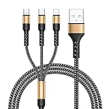 RAVIAD Multi USB Kabel, Universal Ladekabel [1.2M] Nylon Schnell 3 in 1 Mehrfach Ladekabel mit Micro USB Typ C Lightning Kabel für iPhone 16/15, Android Galaxy S24/23, Huawei, Oneplus