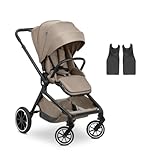 hauck Move N Care, Mocha - Kinder Buggy ab Geburt bis 22 kg, Wendbarer Sitz mit Liegefunktion, XL Verdeck mit UPF 50+, Federung & Gummi Räder, Höhenverstellbarer Schieber, Inklusive Adapter