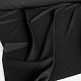 TOLKO Modestoff Dekostoff universal Stoff zum Nähen Dekorieren | Blickdicht knitterarm | 150cm breit | Das Multitalent unserer Bekleidungsstoffe Vorhangstoffe Meterware (Schwarz)