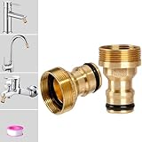 2 Stück Universal-Wasserhahnanschluss für Mischbatterie,Schlauchadapter Wasserhahn Adapter Schlauchkupplung Schnellkupplung Gartenschlauch Wasserhahn ist nicht geeignet für 1/2 "und 3/4" Armaturen