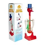 Trinkvogel,Kreatives Non-Stop-Flüssigkeitstrinkglas,Schluckspecht Wippvogel Pickvogel,Magisches Streichspielzeug,Interaktive Pädagogisches Spielzeug Kinder(Rot)