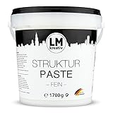 LM Strukturpaste fein 1,7 kg im Eimer - Weiß - Impasto Spachtelmasse / Strukturfarbe für den Künstlerbedarf. Die Modelliermasse / Modellierpaste mit feiner Körnung. Spachtel mit Acrylfarbe nutzbar