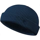 urban ace | Docker | Beanie Mütze, Haube, für Frühling, Herbst, Winter, weich & leicht, Damen, Herren, Unisex, glatter, weicher Stoff, optimale one Size Passform, Seemannsmütze, Fisherman (Navy)