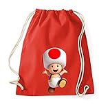Youth Designz Baumwolltasche Turnbeutel Tasche Modell Toad - Rot
