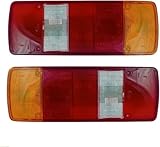 2 x Rücklichtglas Rückleuchtenglas Lichtscheibe Glas Rückleuchten Heckleuchten für MAN,Volvo,Iveco,Renault,Scania,DAF,Mercedes Atego,VW Crafter,LT,Doka,Pritsche,Schmitz,Demag,LKW Anhänger E-MARK