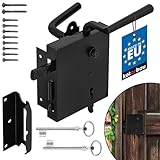 KOTARBAU® Kastenschloss 65mm Rechts Schwarz Pulverbeschichtet Schloss Aufschraubschloss Stumpfdrückerschloss Stahl Griff Rostfrei Robust