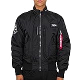 Alpha Industries Herren Engine Bomberjacke, Black, S