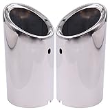 Doo Engy Auspuffblende Endrohr Chrom Edelstahl Auspuffanlage Doppelendrohr für A3 8L 8P A1 8X A4 B8 Q5 8R CC 358 für Passat B7 B8 für Tiguan 5N