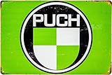 LUCKYLINDE - Retro Blechschild - Motorrad, Moped, Mofa Oldtimer Schild passend für Puch Fans & Sammler 30 x 20 cm