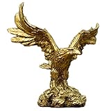 Fituenly Harz Adler Statue Ornamente Goldener Adler Skulptur Moderne Home Office Figur Dekor Desktop Dekoration