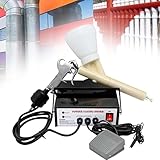 Elektrostatisches Pulverbeschichtungssystem, 5-Gang-Pulverbeschichtungspistole, Tragbares Tragbares Pulversprühgerät, Pulverbeschichtungsgerät Mit Fußschalter(Black)