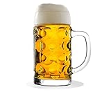 Stölzle Lausitz Bierkrug ISAR / 2er Set Bierkrüge 0,5 Liter/Stabiler Bier Krug/Biergläser 0,5 Liter aus Soda Lime Glas/Bierseidel 0,5l Spülmaschinengeeignet