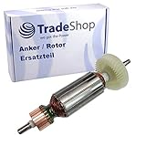 Anker Rotor für Bosch Winkelschleifer GWS 650, GWS 7-125, GWS 7-115 / Ersatz Rotor mit Lüfter, 155mm lang