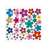Canollo 3 Stück Bunte Fahrrad Aufkleber, Fahrrad Aufkleber Blumen, Fahrradaufkleber Kinder, Fahrrad Rahmen Aufkleber, Blumen Sticker für Laptop, Auto Motorrad, Handy, Notizbuch, Gepäck, Skateboards