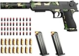 AGDLLYD Spielzeug Pistole,Wüstenadler,Kinder Pistole mit Schalldämpfer,Schaumstoff-Blaster,40 Darts,1:1 Spielzeugpistole-Look echt,für Sicherheitstraining oder Spiel (Armeegrün)
