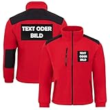 Personalisierte Fleecejacke Herren mit Logo & Text – Arbeitsjacke mit Logo & Verstärkungen – warme Fleecejacke für Arbeit & Freizeit – individuelle Arbeitskleidung & Rettungsdienst Jacke