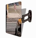 BRIO Kontrollspiegel GmbH Garagenspiegel - Metallspiegel 300 x 400 mm - Einparkhilfe mit Stabiler und praktischer Wand-Halterung - Ausfahrt + Einfahrt Wandabstand optimal einstellbar