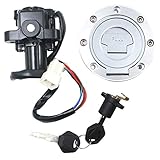 AHL Schloss und Schlüssel Zündschlüssel Zündschloss Tankdeckel Schloss Zündschalter für Yamaha MT03 2006-2012 / Yamaha MT09 2013-2016 / Yamaha XJ6 2009-2015