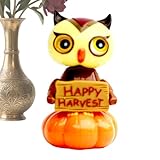 Halloween Dancing Toys - Pumpkin Owl Sculpture, Solar Motion Figurines, Light Activated Doll, Decorative Model Collectible | Festive Table Ornament for Women Interior Office Room Celebration