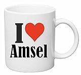 Reifen-Markt Kaffeetasse I Love Amsel Keramik Höhe 9,5cm ? 8cm in Weiß