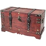 HMF 6400-150 Schatztruhe aus Holz mit Schloss | 50 x 25 x 28 cm | Groß | Frankreich
