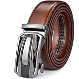 JGDSDMJG gürtel Herren-ratschengürtel Mit Übergroßer Automatischer Schiebeschnalle-zd03 Light Br-130 cm