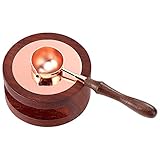 Lewondr Wax Seal Warmer Kits mit Schmelzlöffel, Wachserwärmer Holzständer Wachsheiztopf für Siegelstempel, Umschlag, DIY Hochzeitseinladung, Dankeschön Brief - Rosenholz