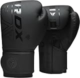 RDX Boxhandschuhe, Muay Thai Kickboxen Sparring, Maya Hide Leder Kara Boxing Gloves Männer Damen, Boxsack Punchinghandschuhe, Kickboxhandschuhe MMA Kampfsport Training Adult 8 10 12 14 16 18oz